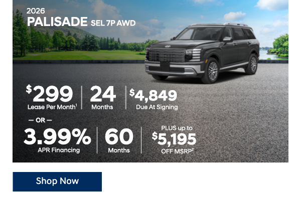 2026 Palisade SEL 7P AWD Offers