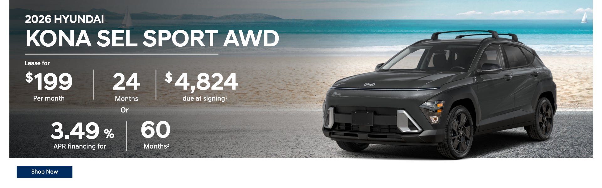 2026 Hyundai Kona SEL Sport AWD | Lease for $199/month