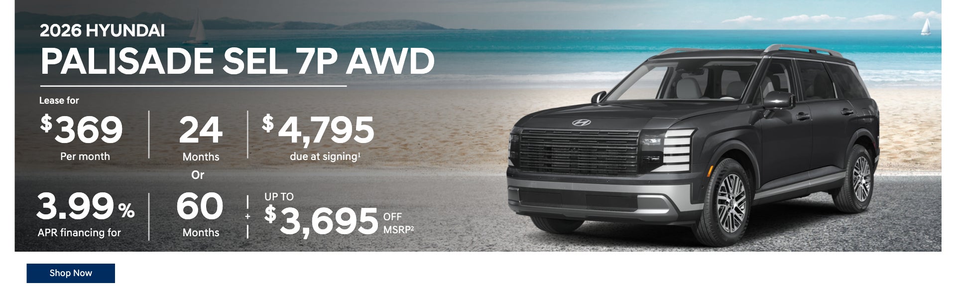 2026 Hyundai Palisade SEL 7P AWD | Lease for $369/month